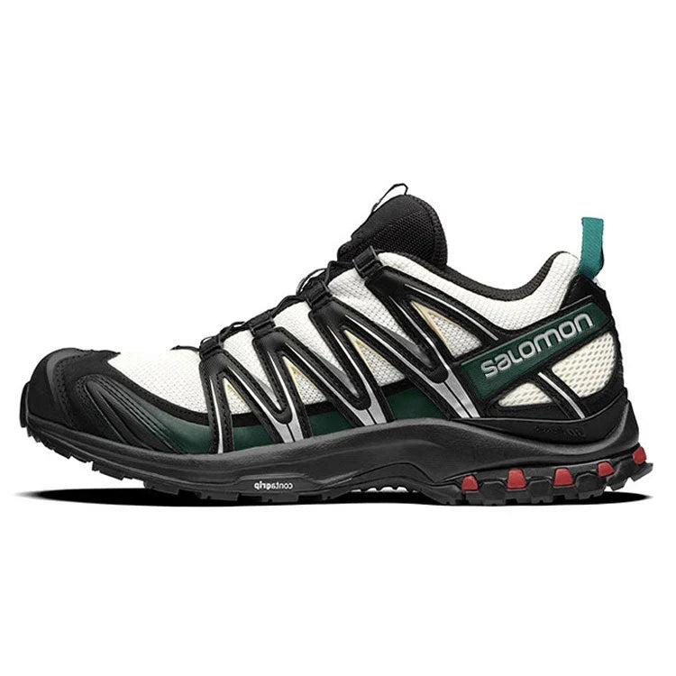 Salomon XA PRO 3D "White Black Green"- outdoor hiking shoes/Women's Shoe Sale / Men's Shoe Sale