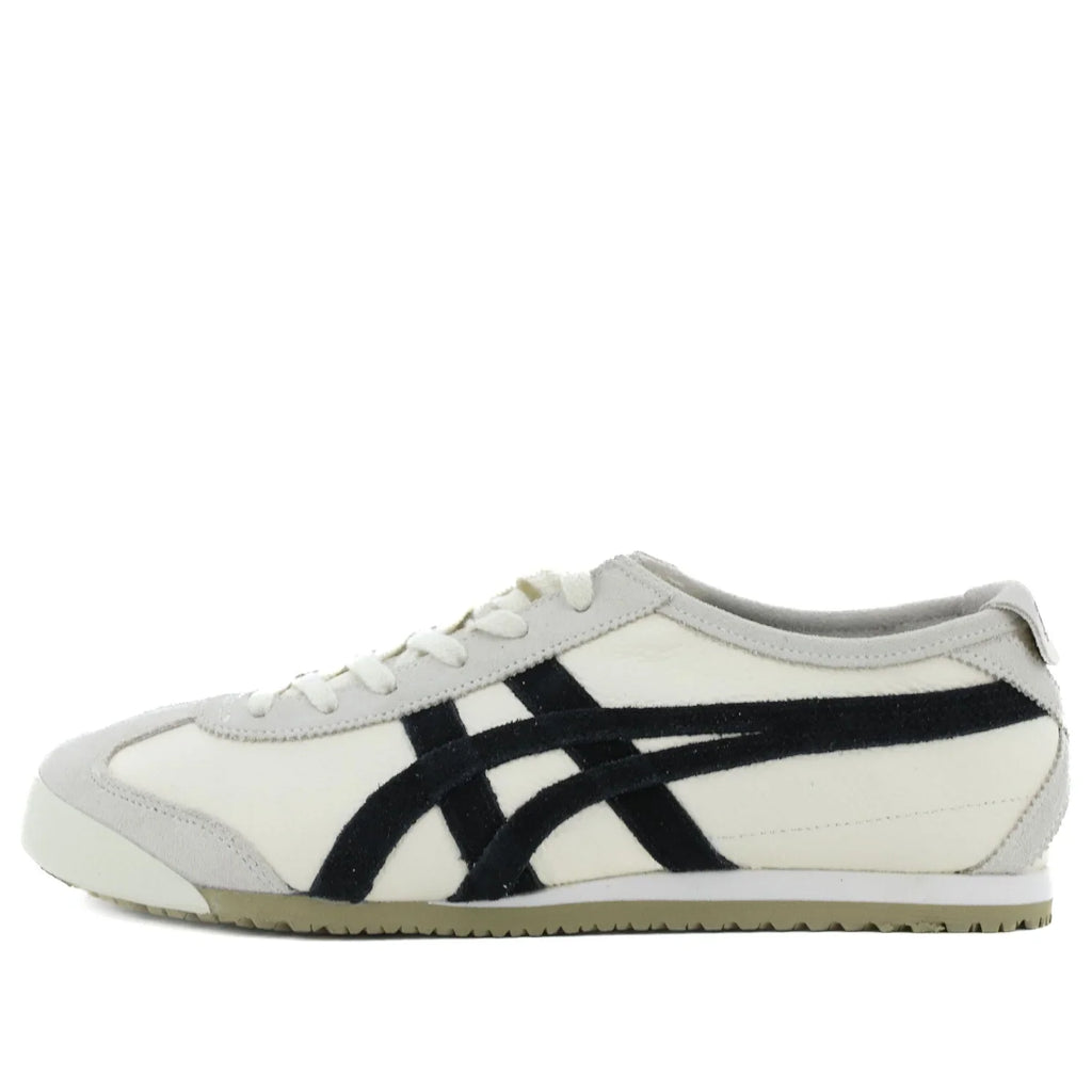 Onitsuka Tiger Mexico 66 "Cream Black" Unisex Leather Sneakers- Women's Shoe Sale / Men's Shoe Sale