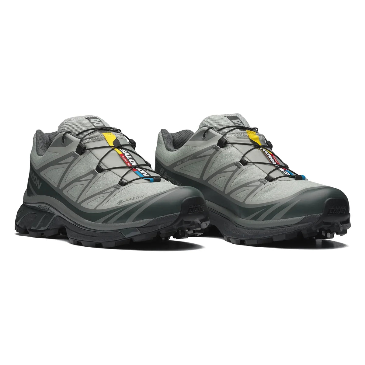 Salomon XT-6 GTX Trail Running Shoes "Light Grey Dark Green"- outdoor hiking shoes/Women's Shoe Sale / Men's Shoe Sale