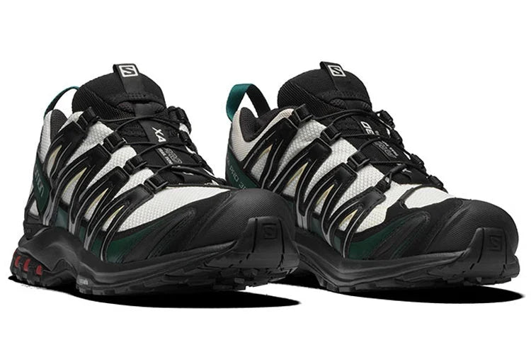 Salomon XA PRO 3D "White Black Green"- outdoor hiking shoes/Women's Shoe Sale / Men's Shoe Sale