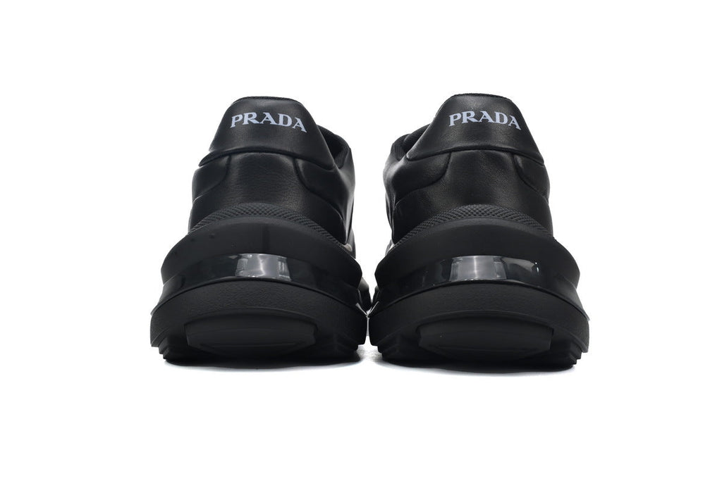 Prada Vitello Old Logo Platform Sneakers "Black"-Classic Casual Shoes/Women's Shoe Sale / Men's Shoe Sale