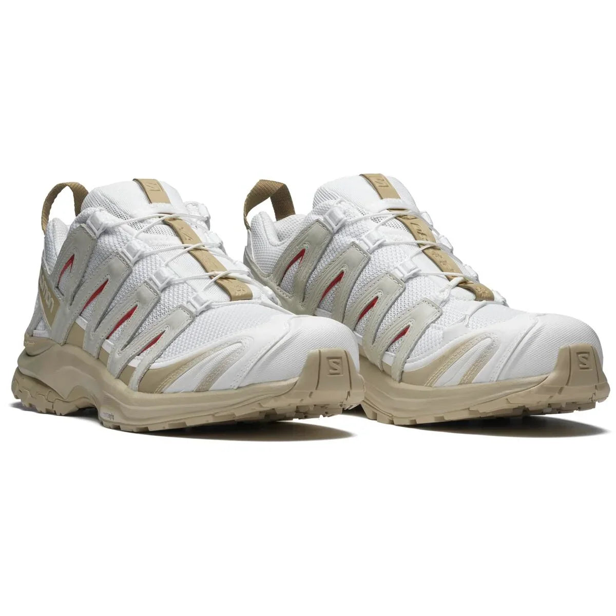 Salomon XA PRO 3D "White Beige Red"- outdoor hiking shoes/Women's Shoe Sale / Men's Shoe Sale