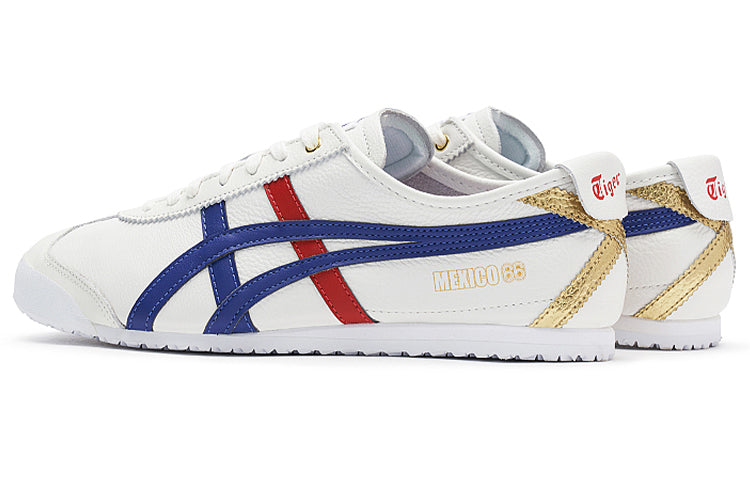 Onitsuka Tiger Mexico 66 "White Blue Red Gold" Unisex Sneakers- Women's Shoe Sale / Men's Shoe Sale