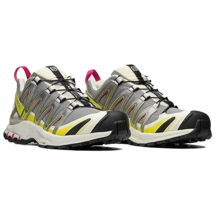 Salomon XA PRO 3D Trail Running Shoes "Grey Yellow Pink"- outdoor hiking shoes/Women's Shoe Sale / Men's Shoe Sale