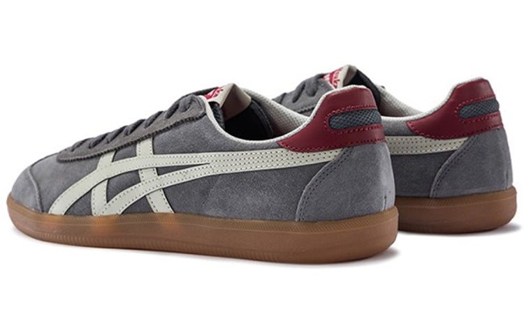 Onitsuka Tiger Tokuten "Grey Red" Suede Sneakers- Women's Shoe Sale / Men's Shoe Sale
