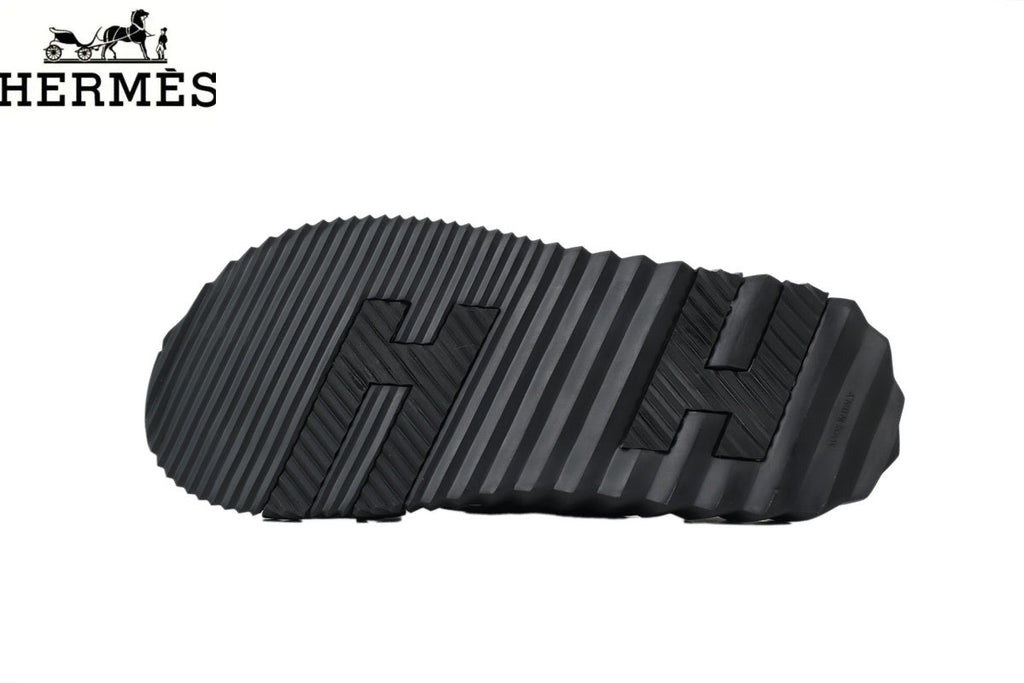 Hermès Cross Strap Thick Sole Men Slide Sandals "Black"
