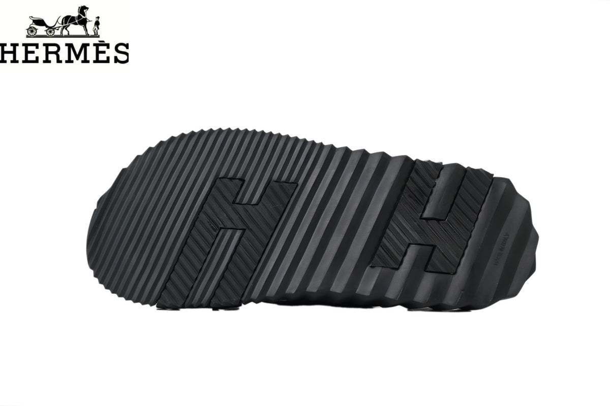 Hermès Cross Strap Thick Sole Men Slide Sandals "Black"