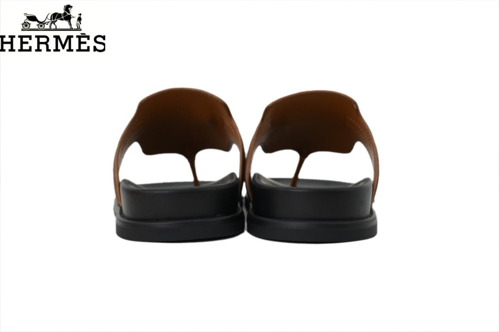 Hermès Empire Series Leather Thong Sandals "Brown"
