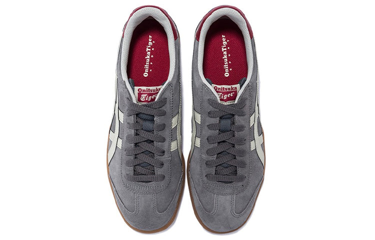 Onitsuka Tiger Tokuten "Grey Red" Suede Sneakers- Women's Shoe Sale / Men's Shoe Sale