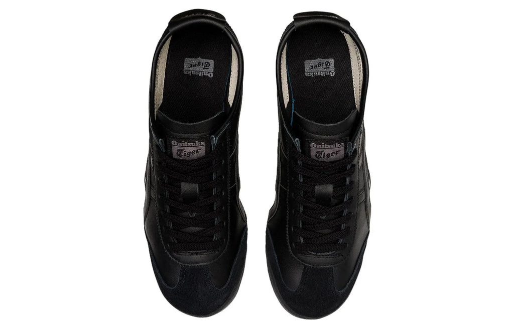 Onitsuka Tiger Mexico 66 "Triple Black" Leather Sneakers- Women's Shoe Sale / Men's Shoe Sale