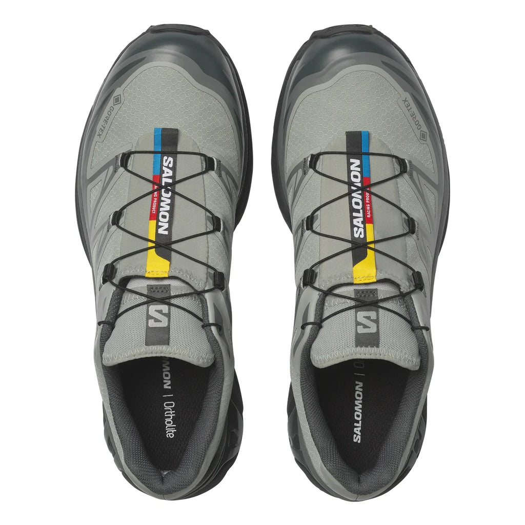 Salomon XT-6 GTX Trail Running Shoes "Light Grey Dark Green"- outdoor hiking shoes/Women's Shoe Sale / Men's Shoe Sale