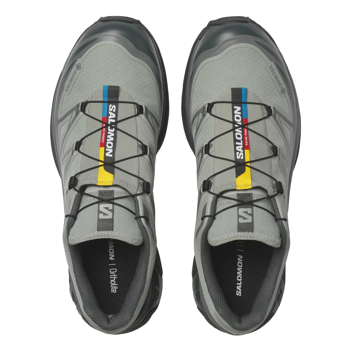 Salomon XT-6 GTX Trail Running Shoes "Light Grey Dark Green"- outdoor hiking shoes/Women's Shoe Sale / Men's Shoe Sale