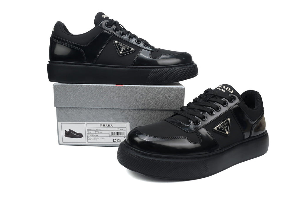 Prada Re-Nylon Brushed Leather Platform Sneakers "Black"-Classic Casual Shoes/Women's Shoe Sale / Men's Shoe Sale