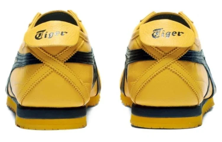 Onitsuka Tiger Mexico 66 "Yellow Black" Leather Sneakers- Women's Shoe Sale / Men's Shoe Sale