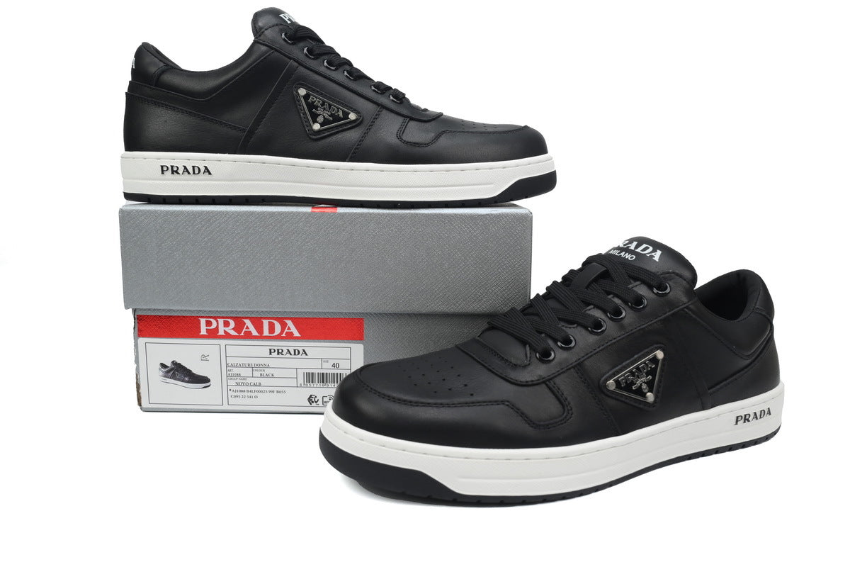Prada Downtown Leather Low Sneakers "Black"-Classic Casual Shoes/Women's Shoe Sale / Men's Shoe Sale