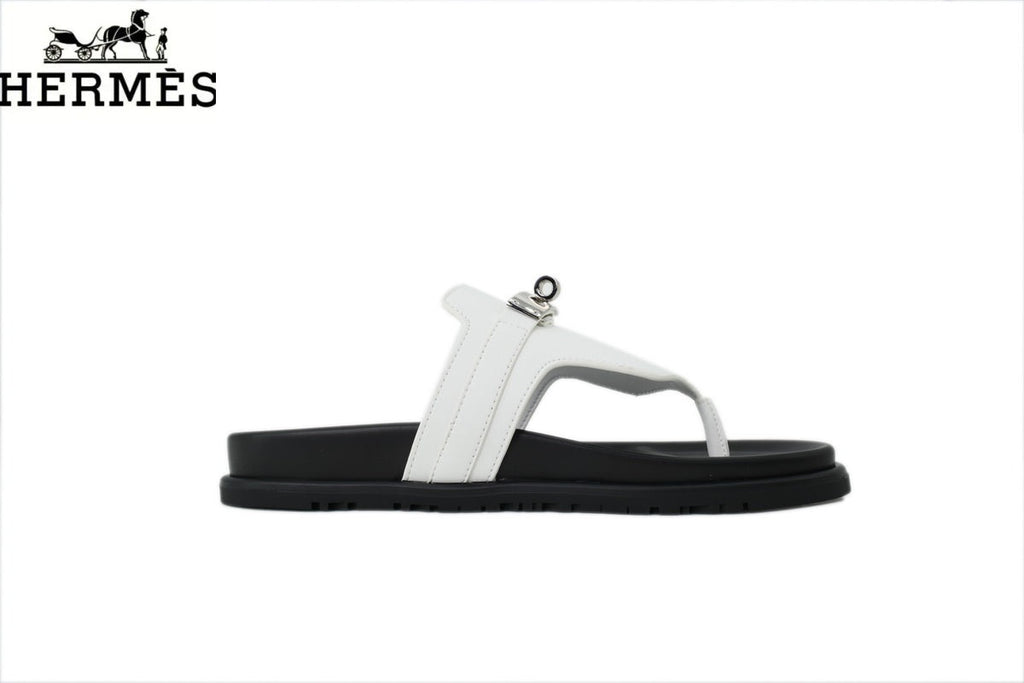 Hermès Empire Series Thong Sandals "White"