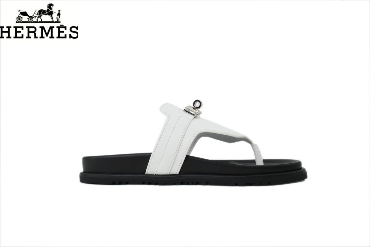 Hermès Empire Series Thong Sandals "White"