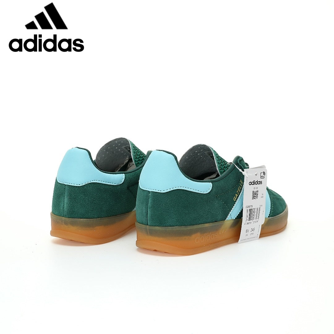 adidas Gazelle Indoor "Dark Green Light Blue"-Classic sneakers，Adidas Women's Shoe Sale / Men's Shoe Sale