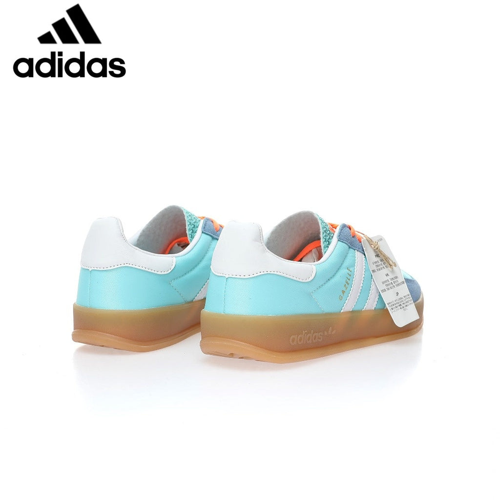 adidas Gazelle Indoor "Cyan Blue White Orange"-Classic sneakers，Adidas Women's Shoe Sale / Men's Shoe Sale