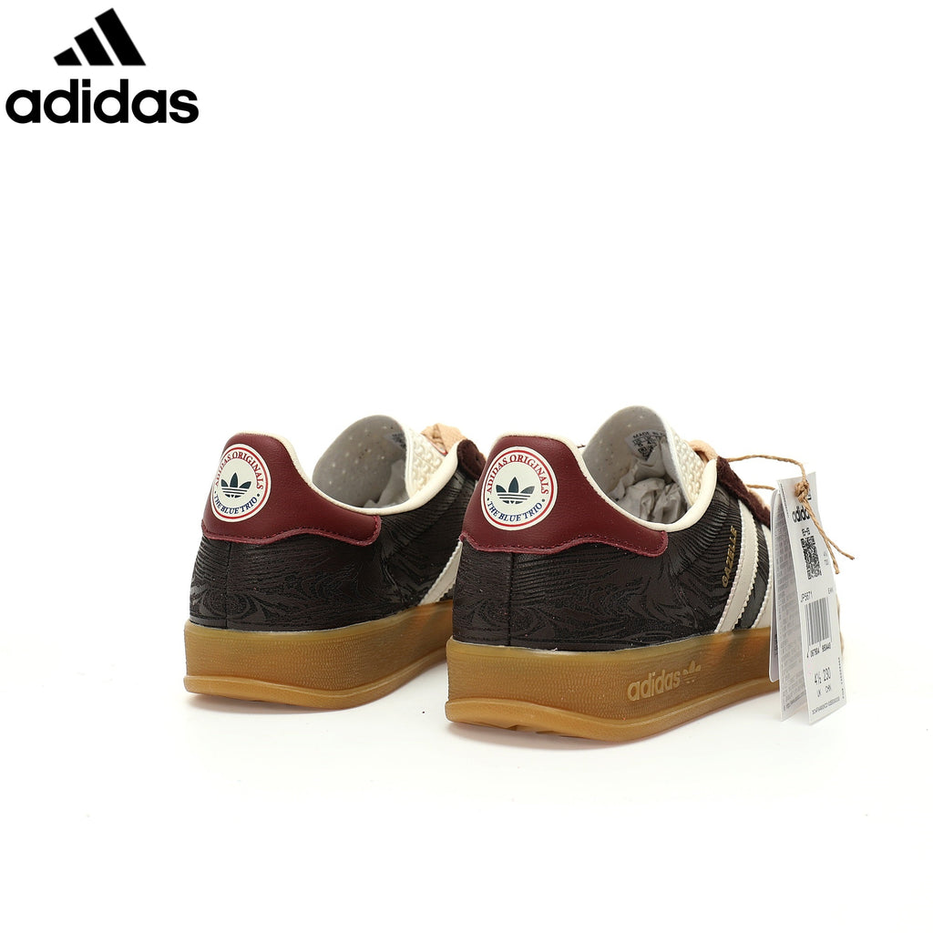 adidas Originals Gazelle Indoor Shoes "Dark Brown / Off White / Burgundy"-Classic sneakers，Adidas Women's Shoe Sale / Men's Shoe Sale