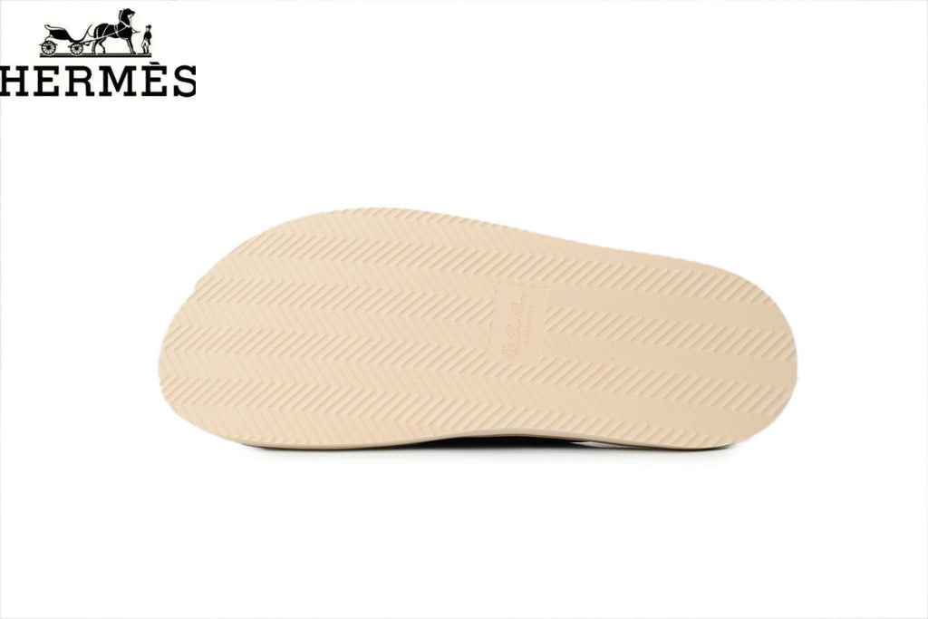 Loro Piana Cross Strap Suede Slide Sandals "Black"