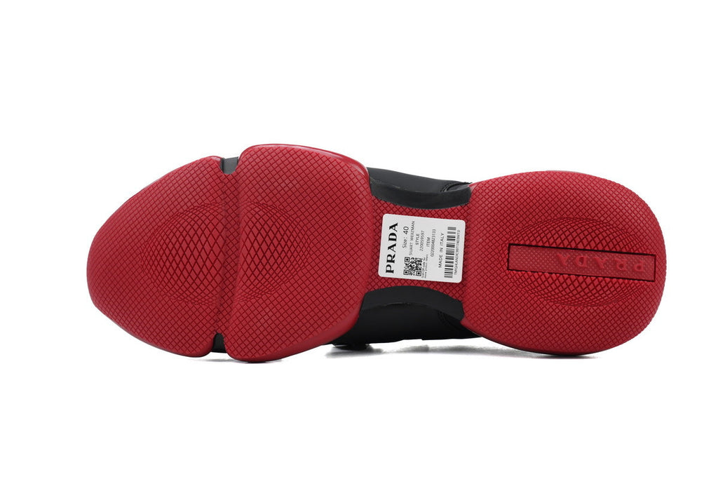 Prada Cloudbust Mesh Velcro Sneakers "Black/Red"-Classic Casual Shoes/Women's Shoe Sale / Men's Shoe Sale