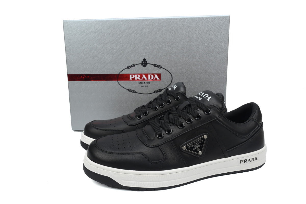 Prada Downtown Leather Low Sneakers "Black"-Classic Casual Shoes/Women's Shoe Sale / Men's Shoe Sale