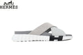Hermès Cross Strap Thick Sole Men Slide Sandals "Grey"