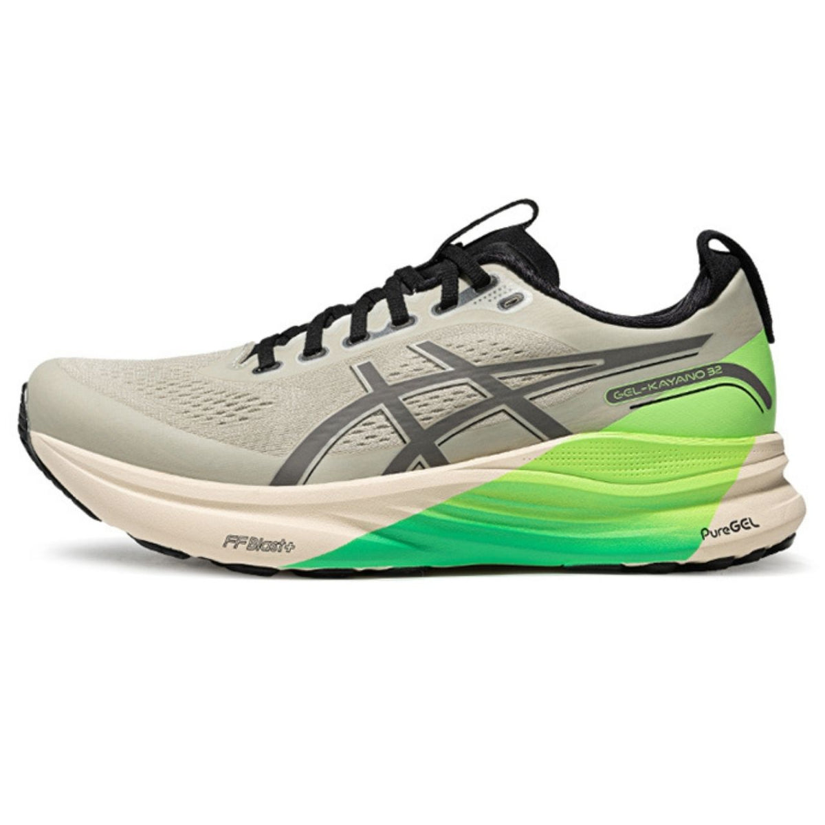 Asics  shoes  neutral running shoes mens  sneakers Gel-Kayano 32 Beige / Bright Green Gradient
