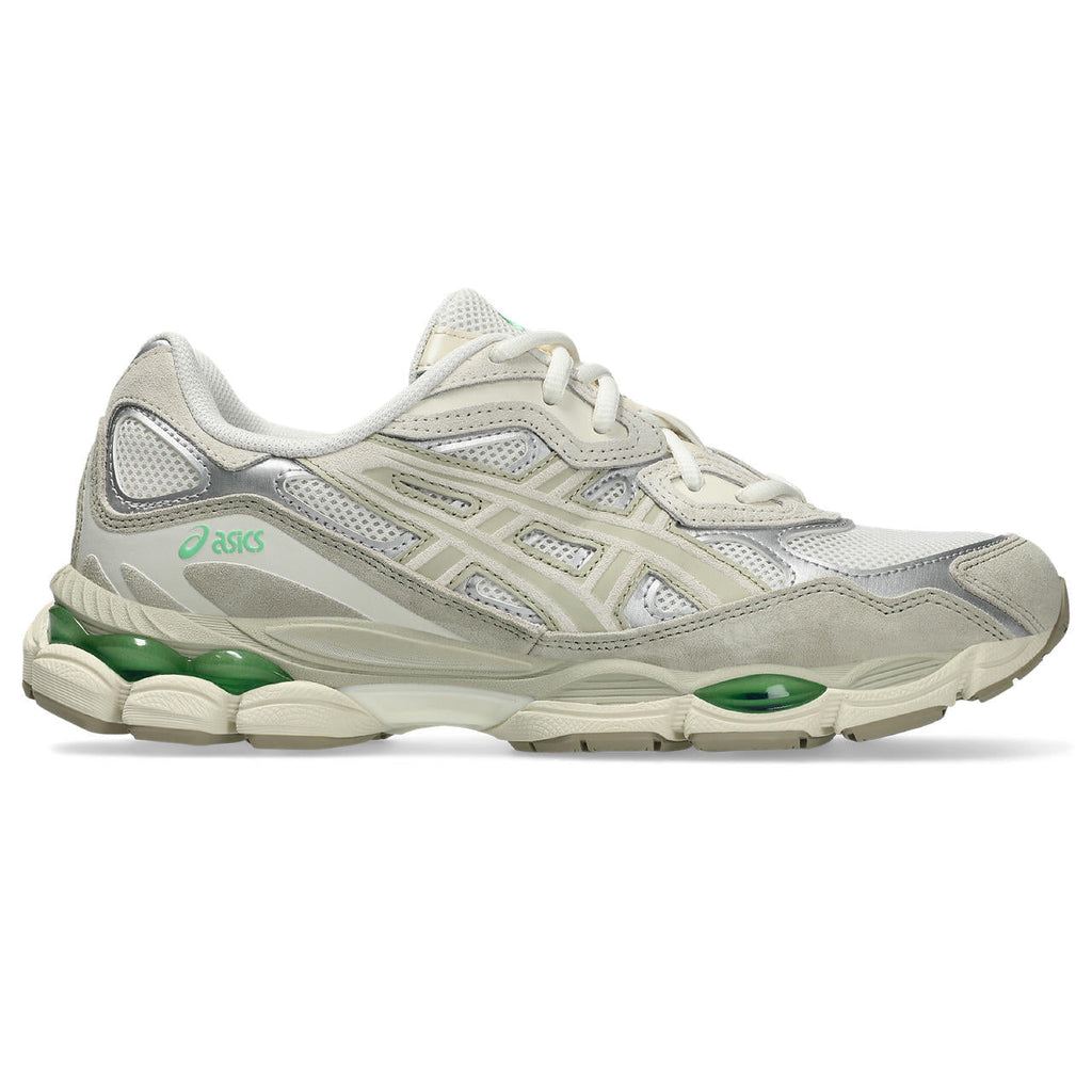 Asics womens shoes  neutral running shoes mens  sneakers Gel-Kayano 14 – Off-White/Silver/Light Olive Sneaker