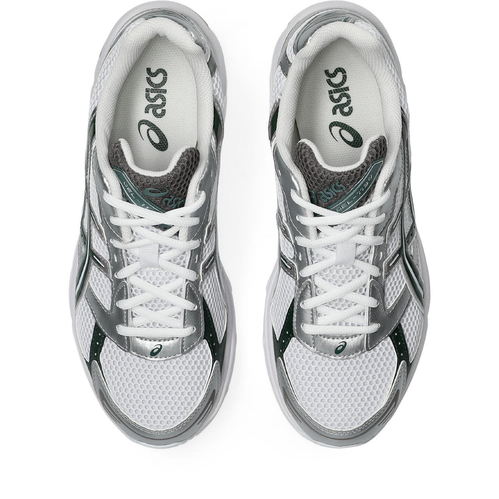 Asics womens shoes  neutral running shoes mens  sneakers Gel-1130 – White/Silver/Dark Green Sneaker
