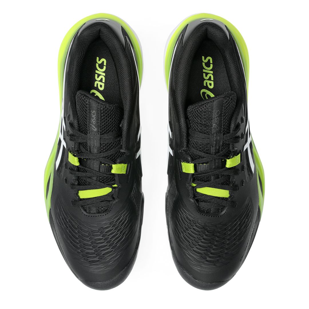 Asics womens shoes  neutral running shoes mens  sneakers Gel-Resolution – Black/White/Neon Green Tennis Sneaker