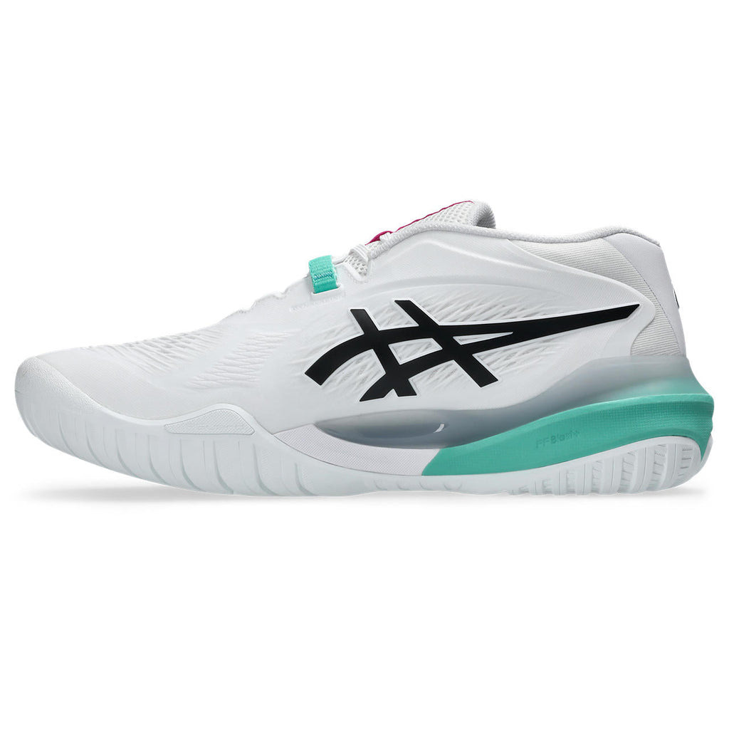 Asics womens shoes  neutral running shoes mens  sneakers Gel-Resolution – White/Black/Turquoise Tennis Sneaker
