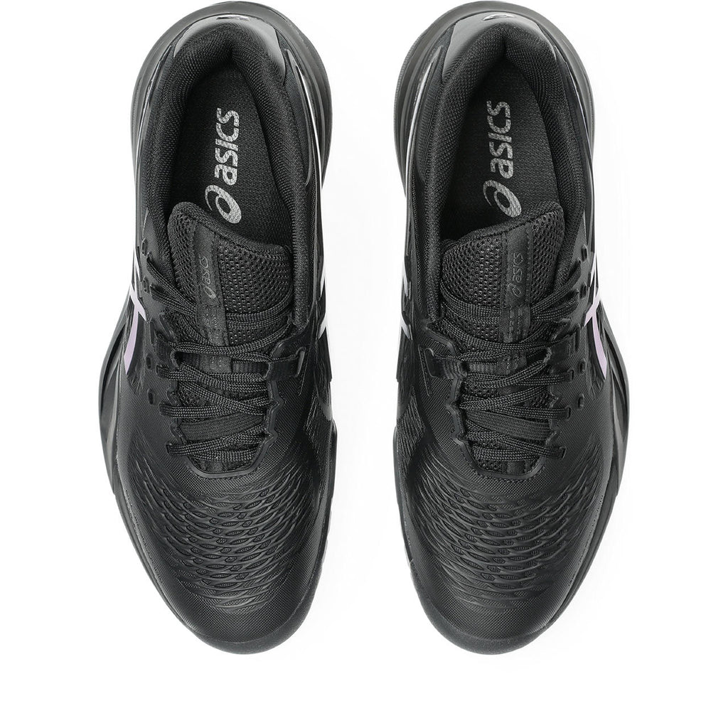 Asics womens shoes  neutral running shoes mens  sneakers Gel-Resolution – Black/Iridescent Cyan Tennis Sneaker