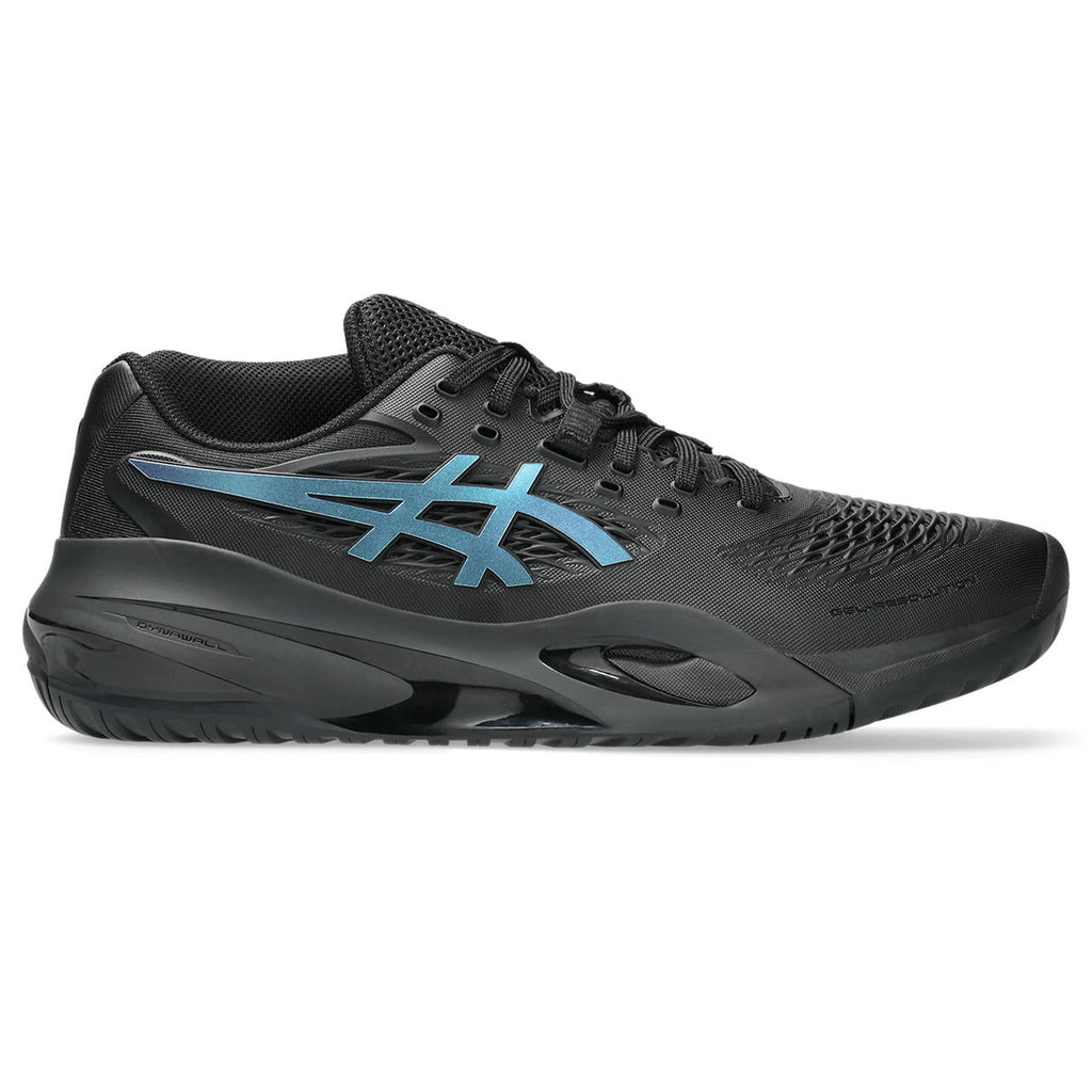 Asics womens shoes  neutral running shoes mens  sneakers Gel-Resolution – Black/Iridescent Cyan Tennis Sneaker