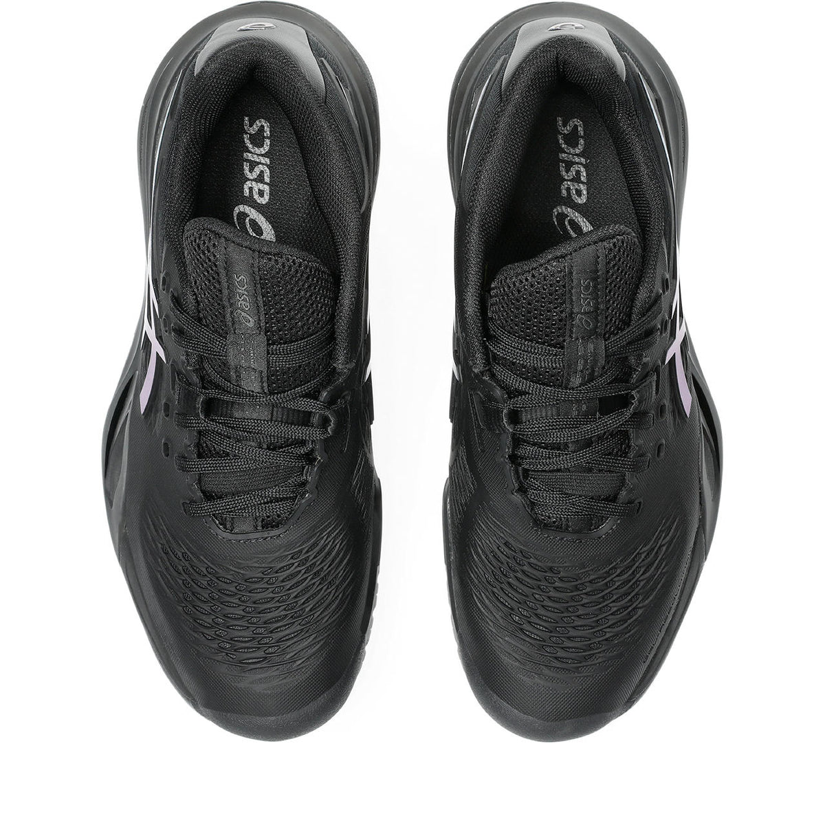 Asics womens shoes  neutral running shoes mens  sneakers Gel-Resolution – Black/Iridescent Blue Tennis Sneaker