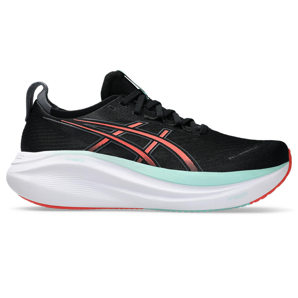 Asics womens shoes  neutral running shoes mens  sneakers  Gel-Nimbus 27 Black / Coral / White