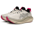 Asics womens shoes  neutral running shoes mens  sneakers Gel-Nimbus 27 Cream / Silver / Hot Pink