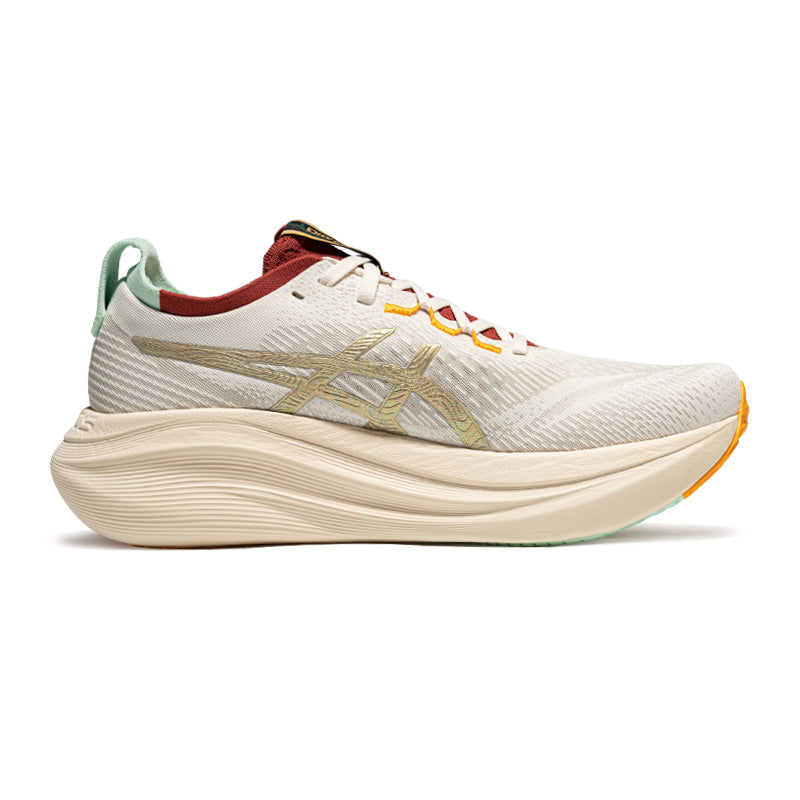 Asics womens shoes  neutral running shoes mens  sneakers Gel-Nimbus 27 Cream / Gold / Orange