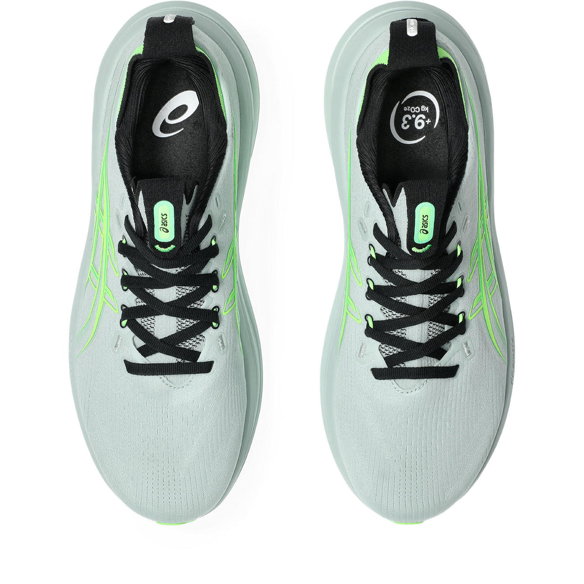 Asics womens shoes  neutral running shoes mens  sneakers Gel-Nimbus 28 – Light Gray/Neon Green Running Shoe