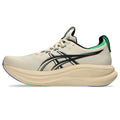 Asics womens shoes  neutral running shoes mens  sneakers Gel-Nimbus 28 – Cream/Black/Green Running Shoe