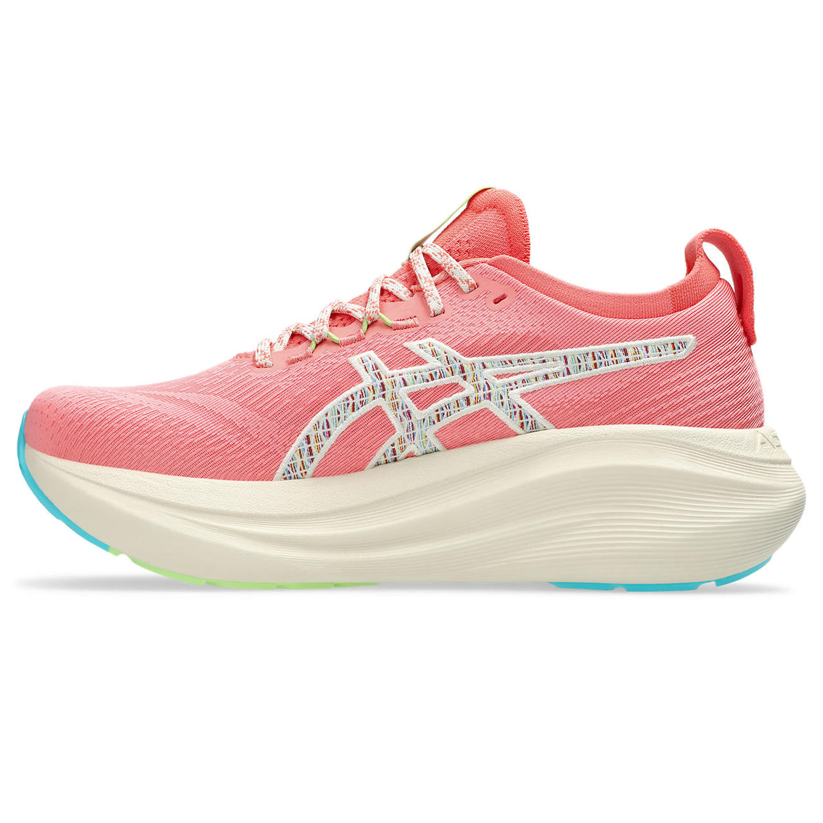 Asics womens shoes  neutral running shoes mens  sneakers Gel-Nimbus Coral Pink / Off-White / Multicolor