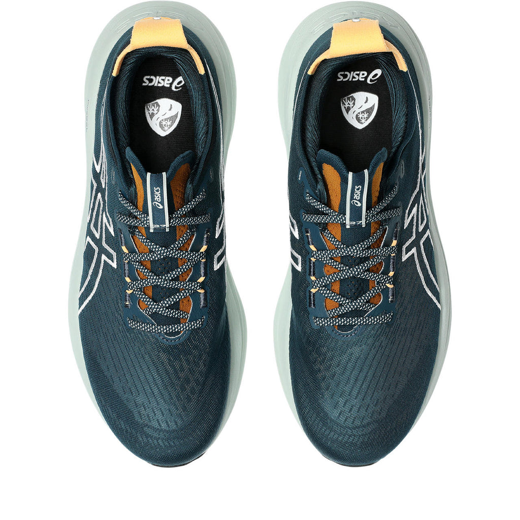 Asics womens shoes  neutral running shoes mens  sneakers Gel-Nimbus Teal Blue / White / Orange
