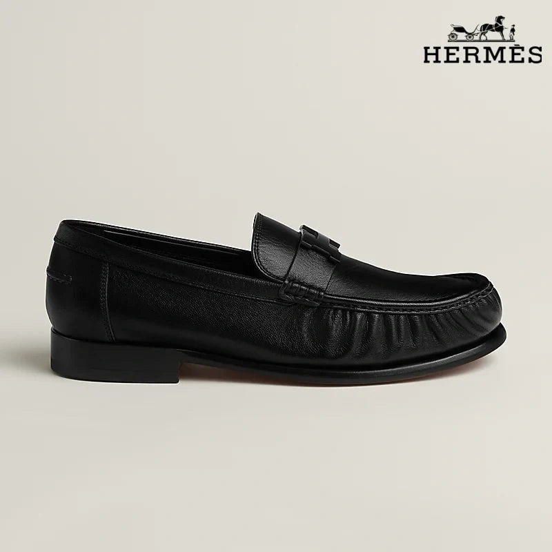 Hermès Karlo Men's Goatskin Loafers，Black Classic Series Men's Shoe Sale / Women's Shoe Sale