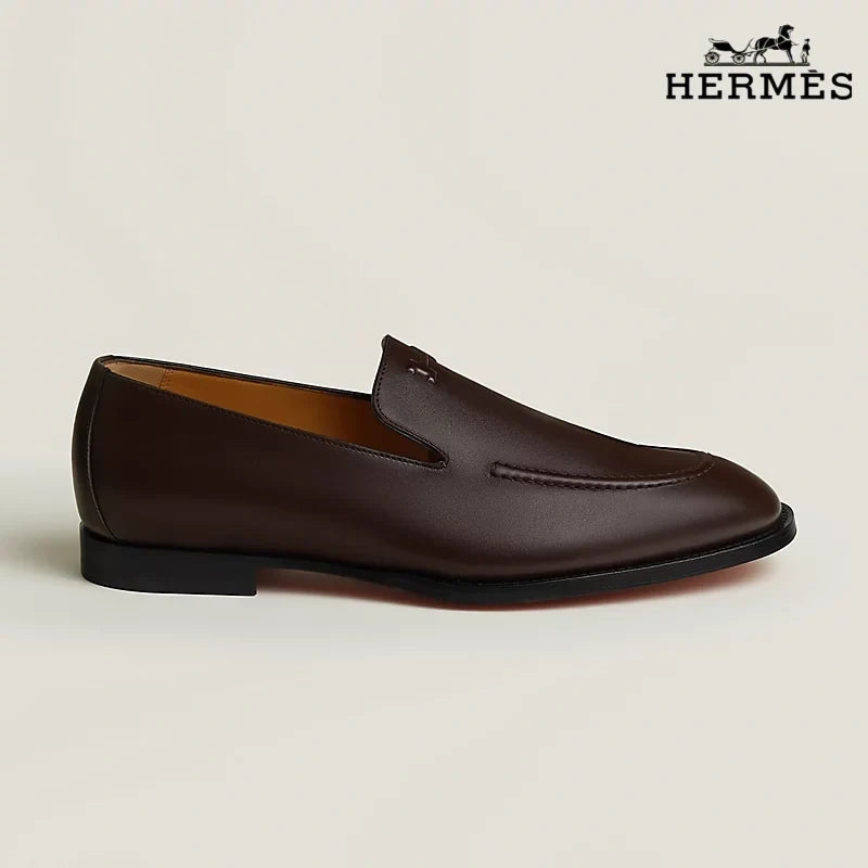 Hermès Newton Men's Dark Brown Calfskin Loafers – Classic Collection – Men's Shoe Sale