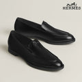 Hermès Sagan Series Men's Black Calfskin Leather Loafers