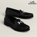 Hermès Royal Series Men's Black Calfskin Leather Loafers
