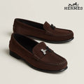 Hermès Royal Series Men's Brown Suede Leather Loafers