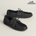 Hermès Trip Series Grained Leather Boat Shoes "Black"