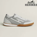 Hermès Jet Sneaker "White & Light Grey" Suede Technical Fabric Men Retro Sneakers